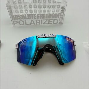 Pit Viper Shield Sunglasses - Blue Purple Mirrored Lens